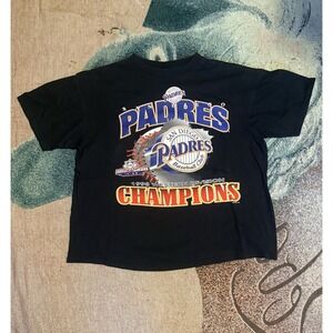 Vintage San Diego Padres 1998 Western Division Champions Men L Black Baseball